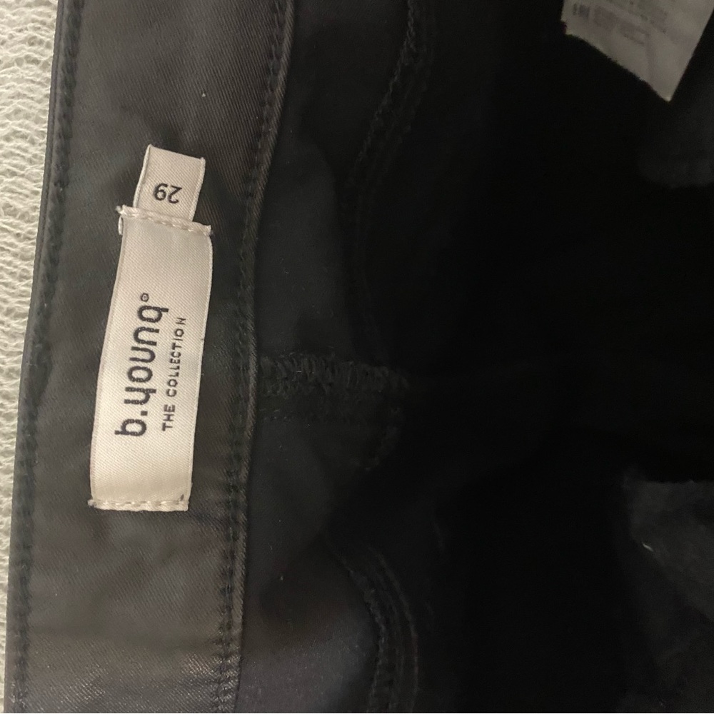 Skinny leg, faux leather pants